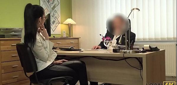  LOAN4K. Teen office worker gets new experience having sex for cash